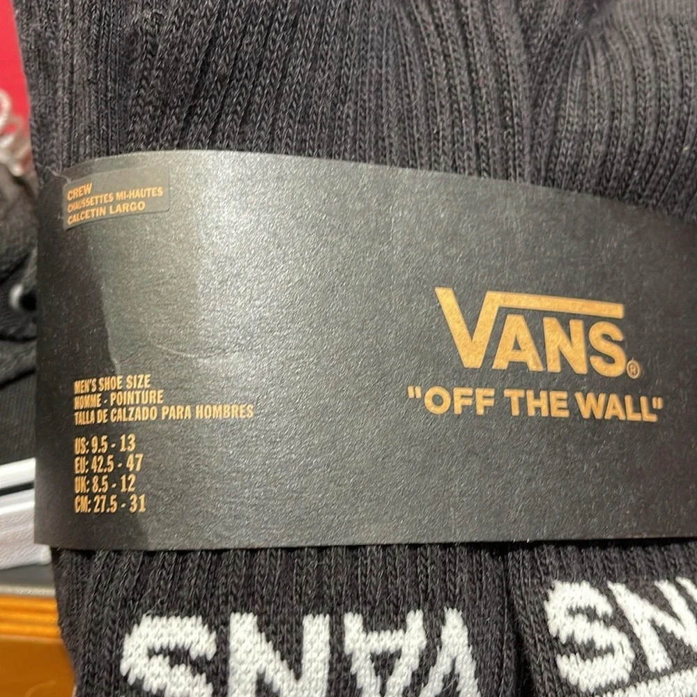 Vans Socks 6 pairs set CREW VANS.
"OFF THE WALL" Black/White 
NWT - Picture 9 of 16